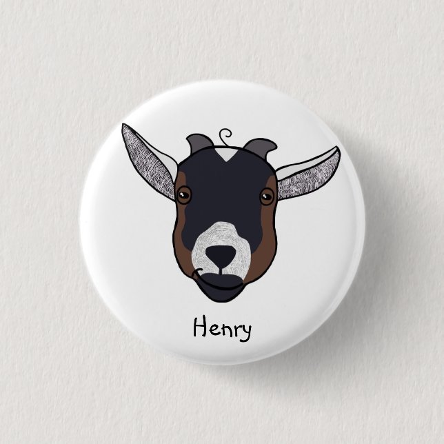 Henry the Goat Badge 1 Inch Round Button (Front)