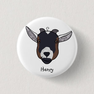 Henry the Goat Badge 1 Inch Round Button