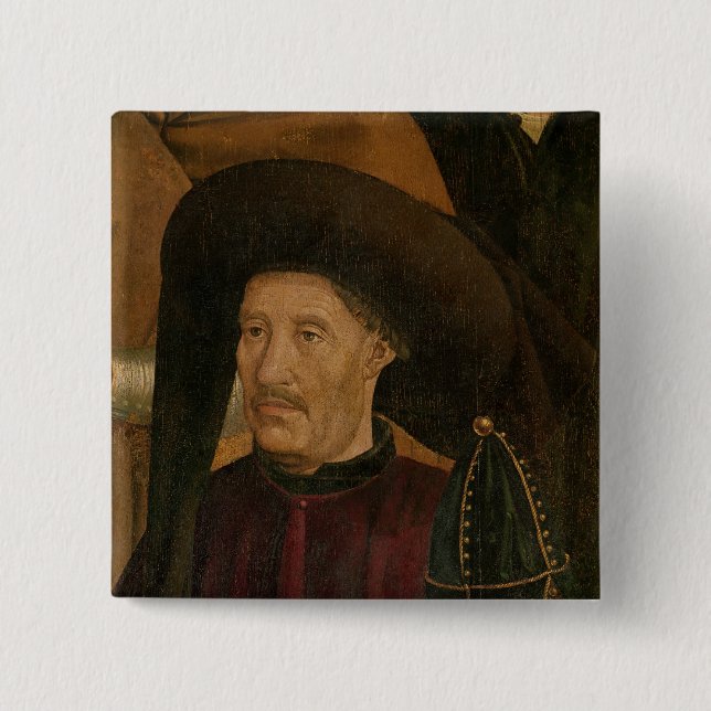 Henry the Navigator  detail from the Polyptych 2 Inch Square Button (Front)