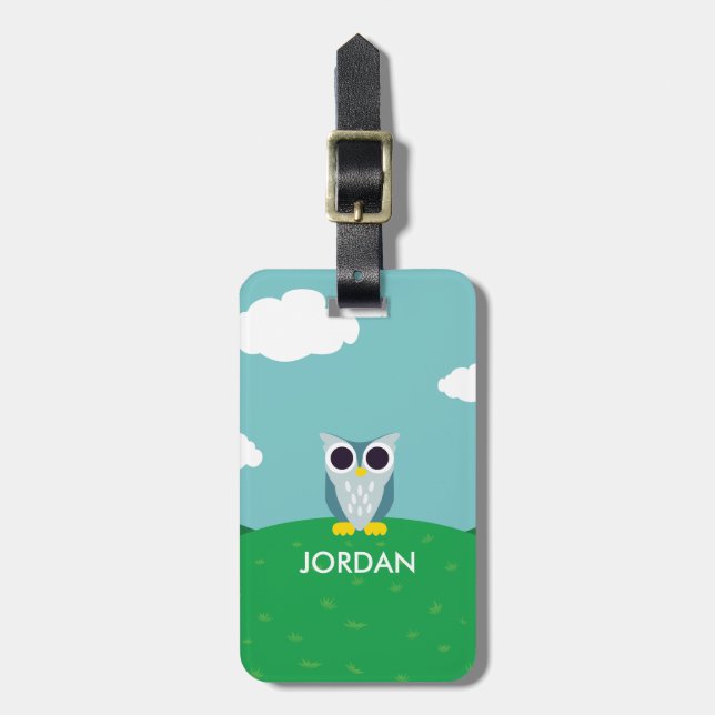 Henry the Owl Luggage Tag (Front Vertical)