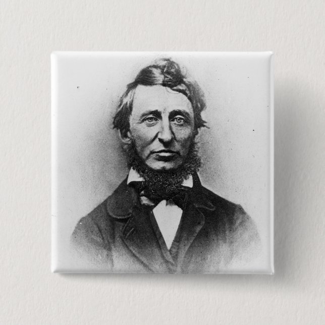 Henry Thoreau 2 Inch Square Button (Front)
