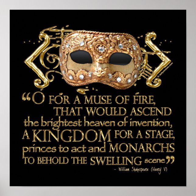 Henry V Quote (Gold Version) Poster (Front)