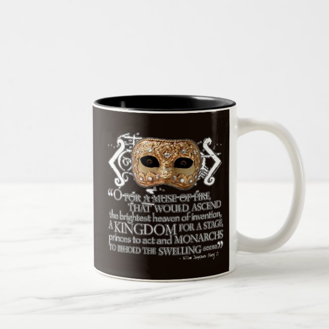 Henry V Quote Two-Tone Coffee Mug (Right)