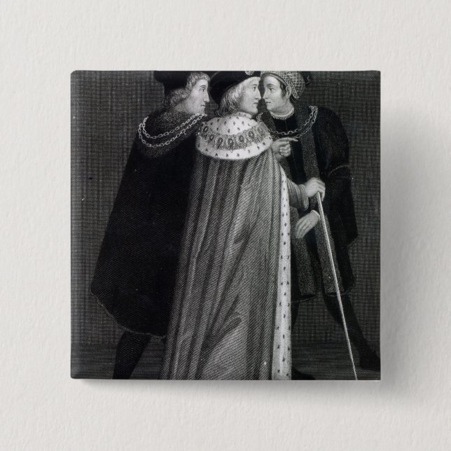 Henry VII 2 Inch Square Button (Front)