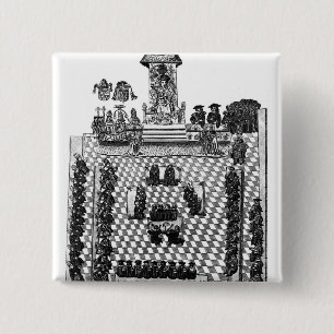 Henry VIII and Parliament in 1523 2 Inch Square Button