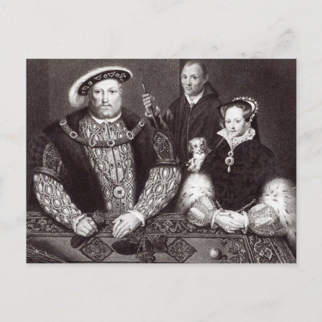 Henry VIII, his daughter Queen Mary Postcard (Front)