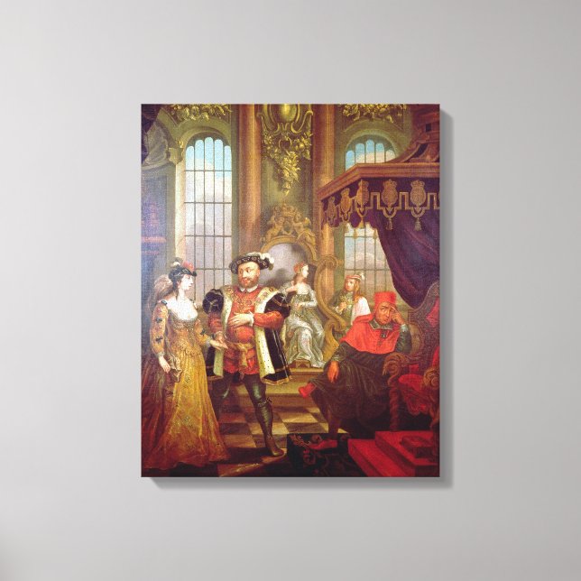 Henry VIII  introducing Anne Boleyn at court Canvas Print (Front)