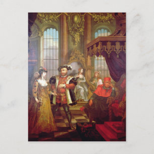 Henry VIII introducing Anne Boleyn at court Postcard