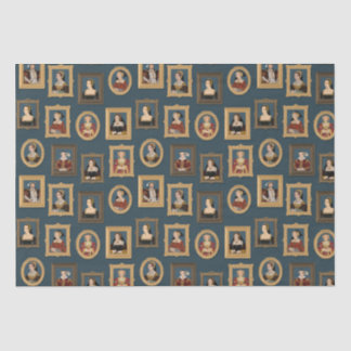 Henry VIII Six Wives Portraits in Frames Teal  Tissue Paper