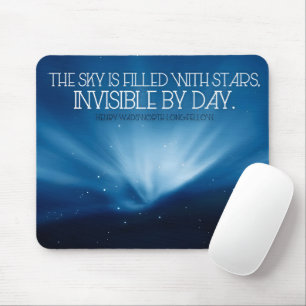 Henry Wadsworth Longfellow Inspirational Quote Sky Mouse Pad