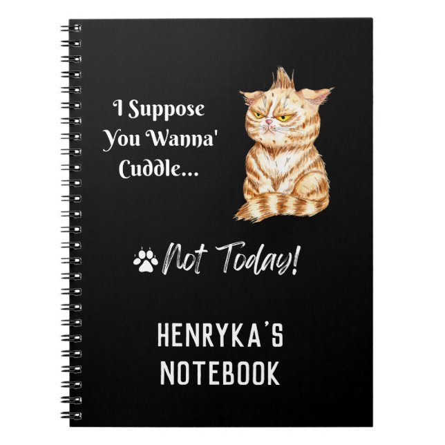 Henryka's Grumpy Cat Spiral Notebook (Front)