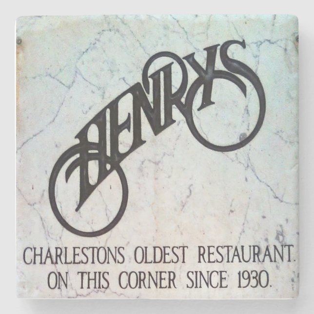 Henrys Restaurant Charleston, SC. Marble Coaster (Front)