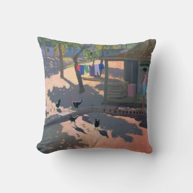 Hens and Chickens Cuba 1997 Throw Pillow (Front)