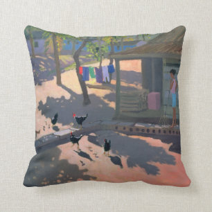 Hens and Chickens Cuba 1997 Throw Pillow