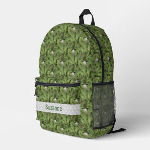 Hens And Chicks Succulents Nature Personalized Printed Backpack