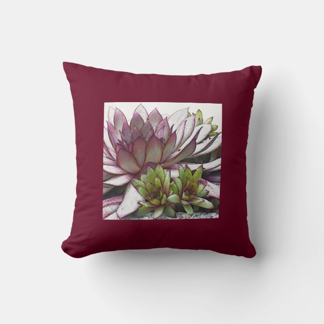 Hens And Chicks Throw Pillow (Front)