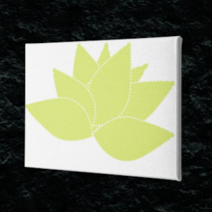 Hens & Chicks Succulent Modern Lime Green Abstrast Canvas Print