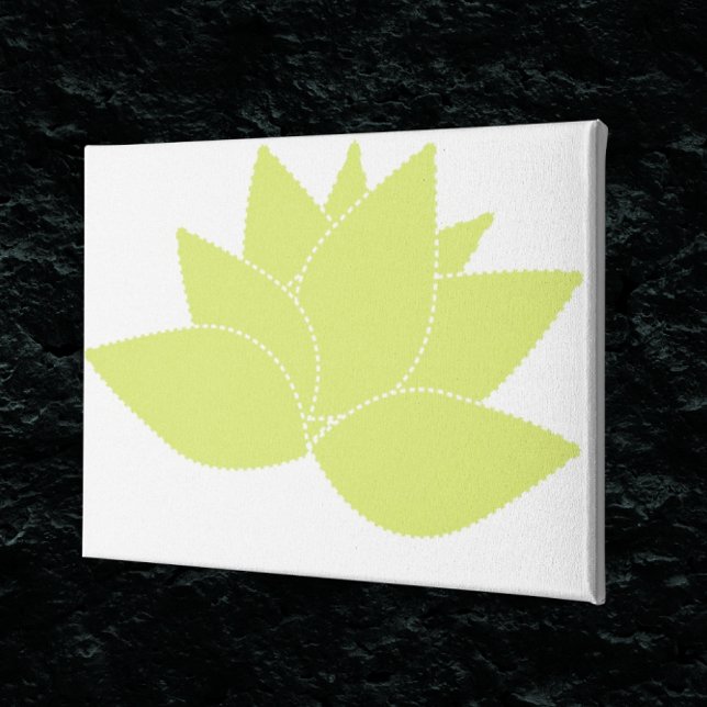 Hens & Chicks Succulent Modern Lime Green Abstrast Canvas Print (Creator Uploaded)