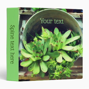 Hens Chicks Succulents Photo Painting Personalized Binder