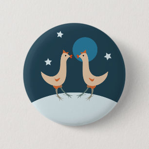 Hens Night Party Funny Chicken Moon 2 Inch Round Button