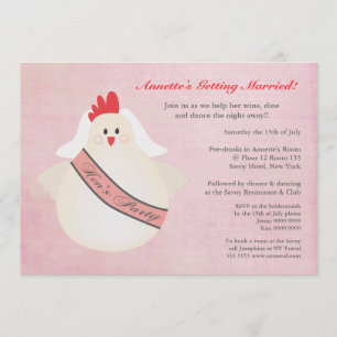 Hen's Party Funny Chicken Illustrated Invite