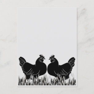 Hens~Silhouette Postcard