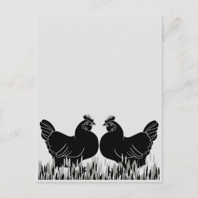 Hens~Silhouette Postcard (Front)