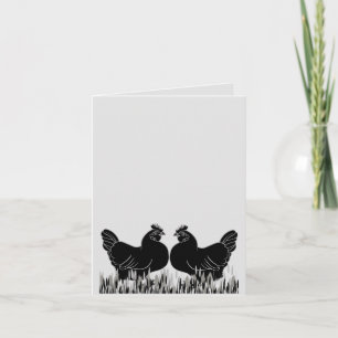Hens~Silhouette Postcard