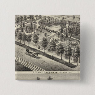 Hensley, Beans residences 2 Inch Square Button