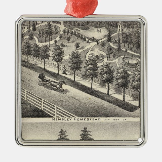 Hensley, Beans residences Metal Ornament (Front)