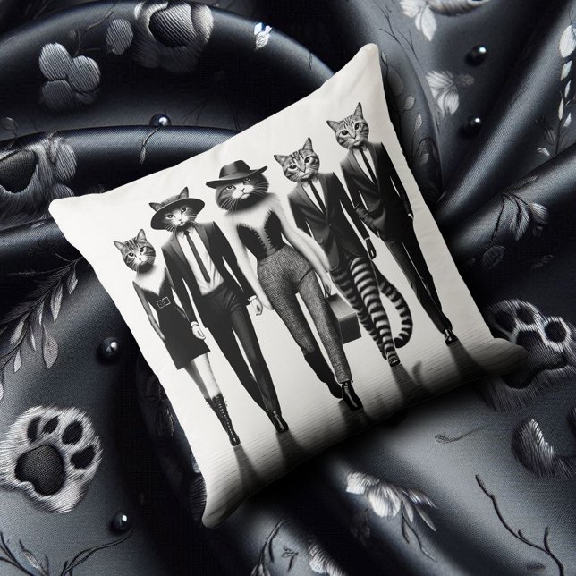 Hep Cat Runway Models Walking the Catwalk Throw Pillow (Hep Cat Runway Models Walking the Catwalk Throw Pillow Cover Photo)