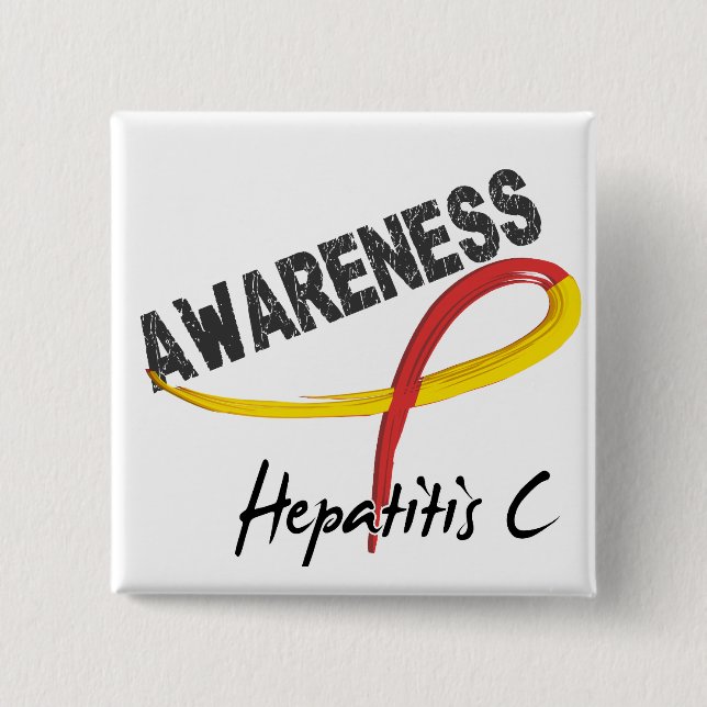 Hepatitis C Awareness 3 2 Inch Square Button (Front)