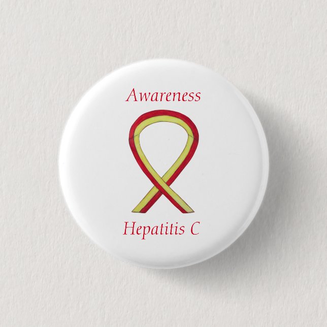 Hepatitis C (HCV) Awareness Custom Ribbon Pins (Front)