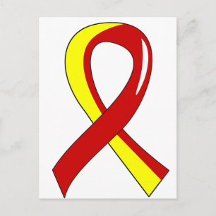 Hepatitis C Red Yellow Ribbon 3 Postcard