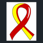 Hepatitis C Red Yellow Ribbon 3 Poster<br><div class="desc">To see this design for additional causes as well as the complete Awareness Gift Boutique Collection of exclusive Hepatitis C Awareness and Support designs, please visit our Hepatitis C Section at Keep it simple with our red and yellow Ribbon t-shirts, merchandize, and apparel featuring an eye-catching two-tone Hepatitis C red...</div>
