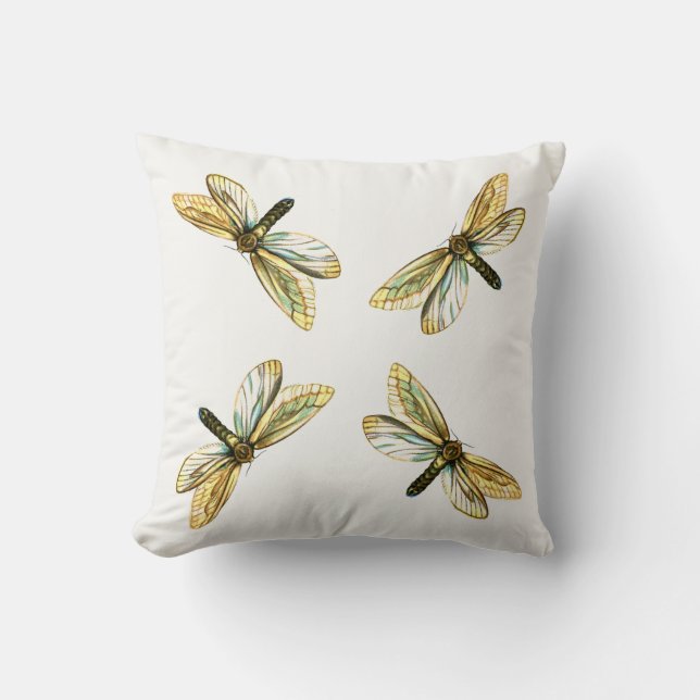 Hepialus humuli female - Ghost Moth or Ghost Swift Throw Pillow (Front)