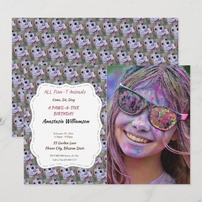 HER 1ST BIRTHDAY INVITE (Front/Back)