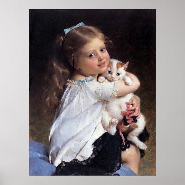 Her Best Friend | Little Girl With Kitten Poster (Front)