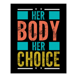Her Body Her Choice Prochoice Men’s Support Poster