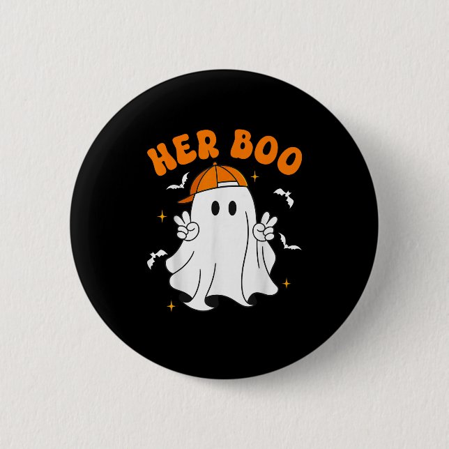 Her Boo &amp; His Boo Funny Matching Halloween Cou 2 Inch Round Button (Front)