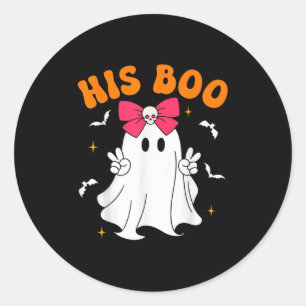 Her Boo &amp; His Boo Funny Matching Halloween Cou Classic Round Sticker