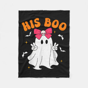 Her Boo &amp; His Boo Funny Matching Halloween Cou Fleece Blanket
