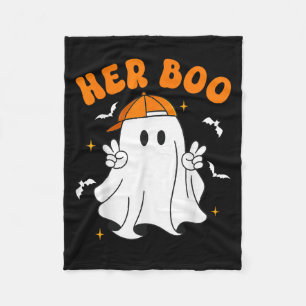 Her Boo &amp; His Boo Funny Matching Halloween Cou Fleece Blanket