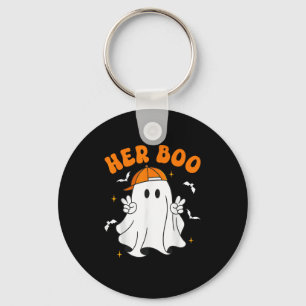 Her Boo &amp; His Boo Funny Matching Halloween Cou Keychain