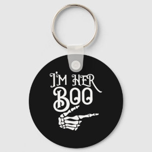 Her Boo Im His Ghoul Spooky Ghost Halloween Couple Keychain
