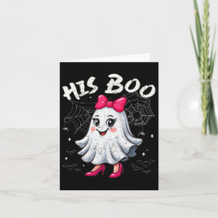 Her Boo Matching Couples Ghost Halloween Costumes Card