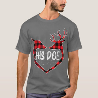 Her Buck His Doe Reindeer Xmas Pyjamas Matching Co T-Shirt