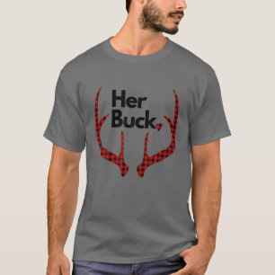 Her Buck His Doe Reindeer Xmas Pyjamas Matching Co T-Shirt