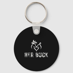 Her Buck Matching Hunting Couples Valentines Day F Keychain