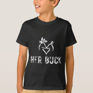 Her Buck Matching Hunting Couples Valentines Day F T-Shirt